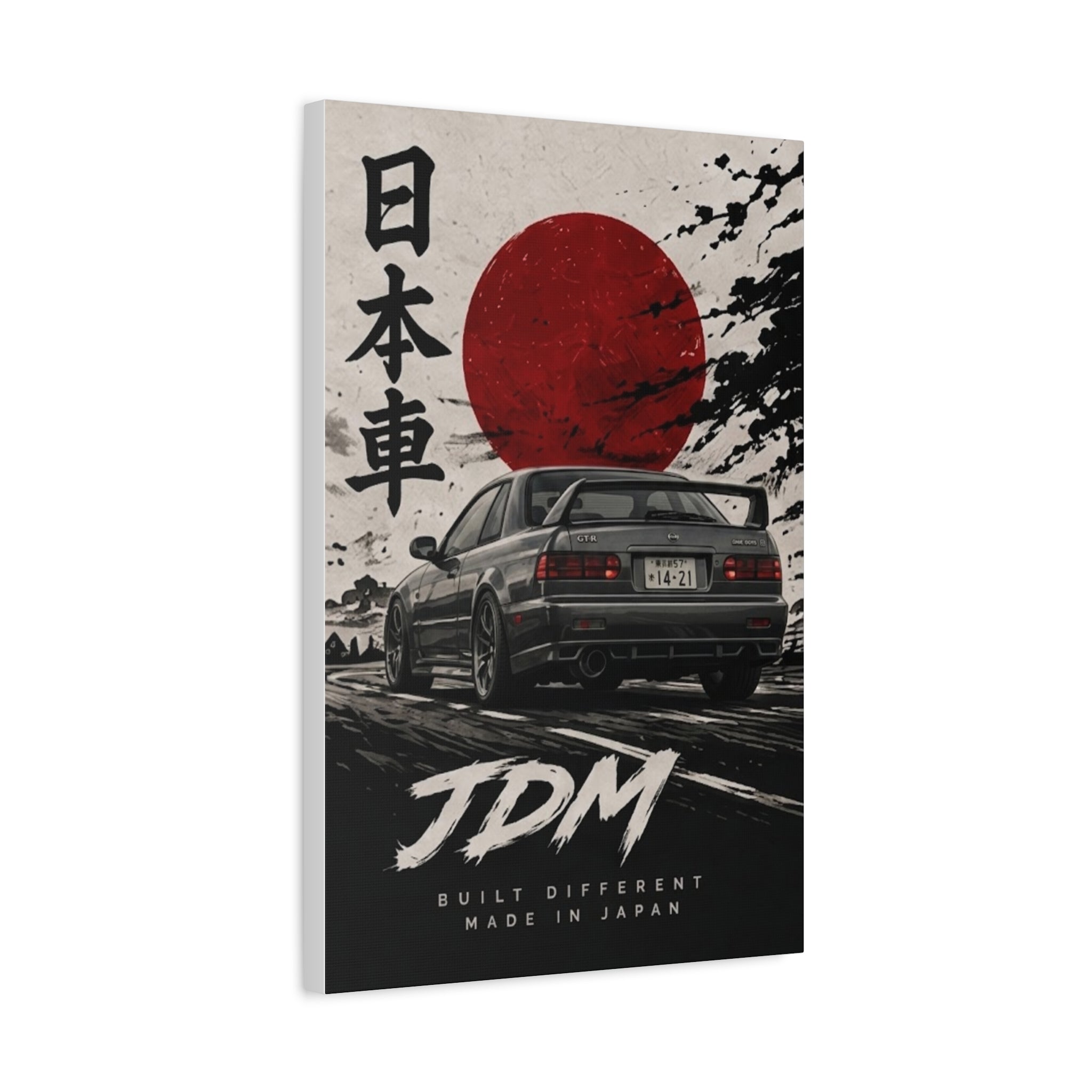 JDM Retro Japanese Skyline Canvas Print – 'Built Different' Car Poster