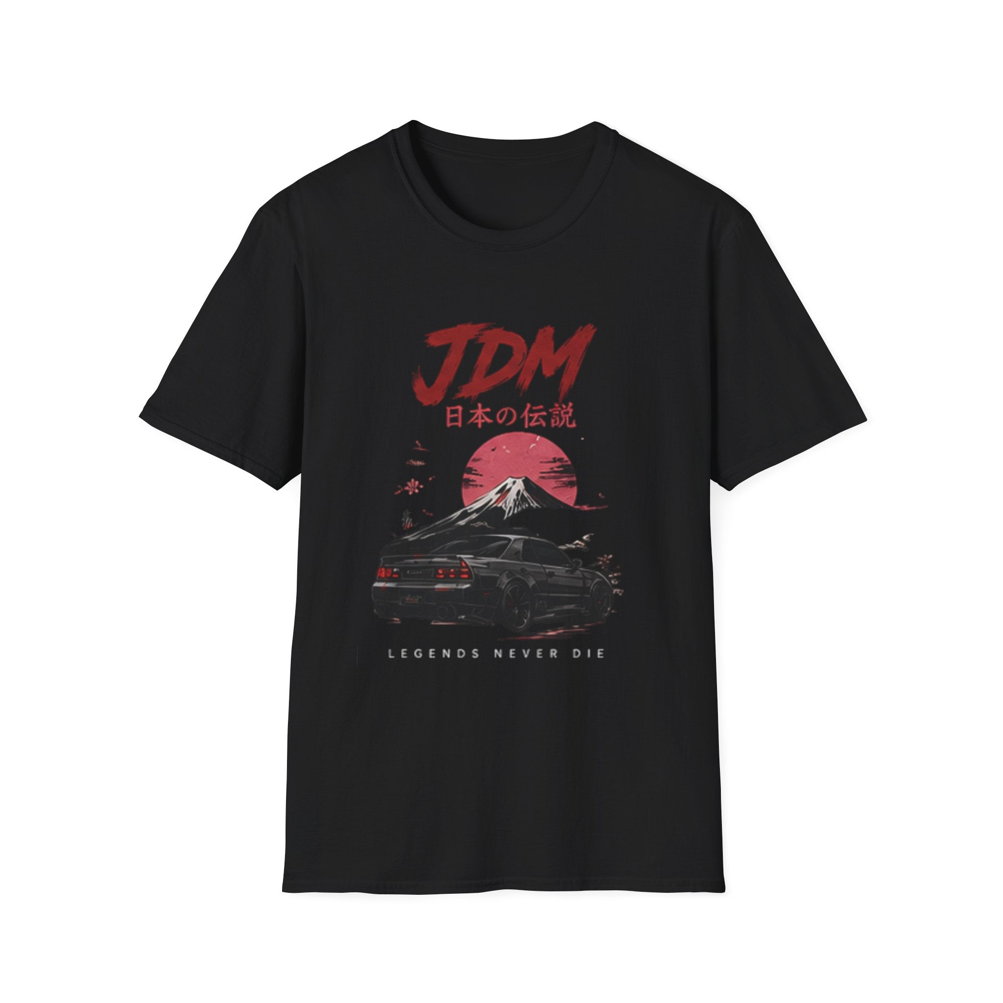 T-Shirt — JDM Japanese Legend Graphic Tee (Mount Fuji, Vintage Red Sun)