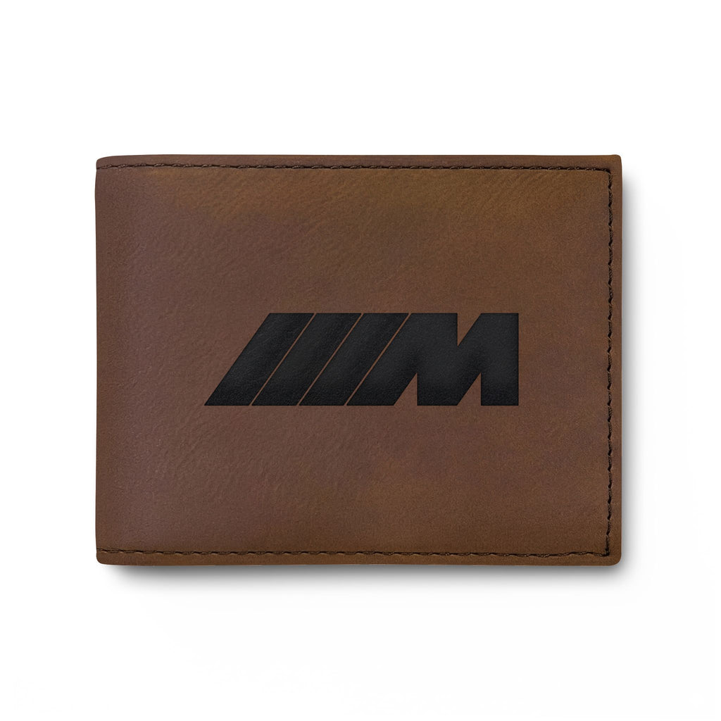 Leather Bi-Fold Wallet — 'The Ultimate Driving Machine' Racing M Logo