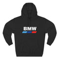 BMW Logo Three-Stripe Hoodie — Casual Automotive Fleece Pullover