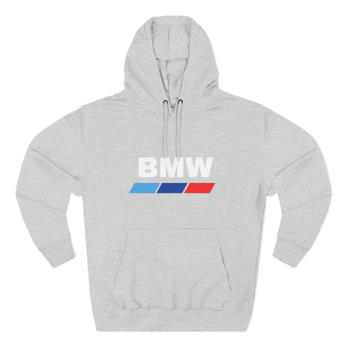 BMW Logo Three-Stripe Hoodie — Casual Automotive Fleece Pullover