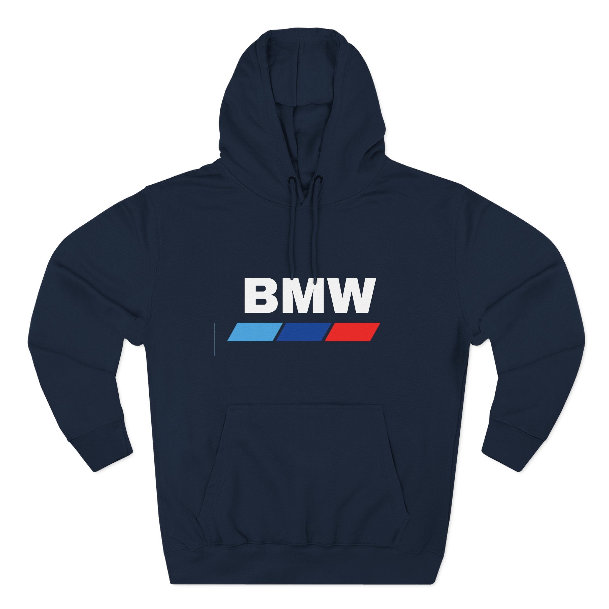 BMW Logo Three-Stripe Hoodie — Casual Automotive Fleece Pullover