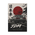 JDM Retro Japanese Skyline Canvas Print – 'Built Different' Car Poster