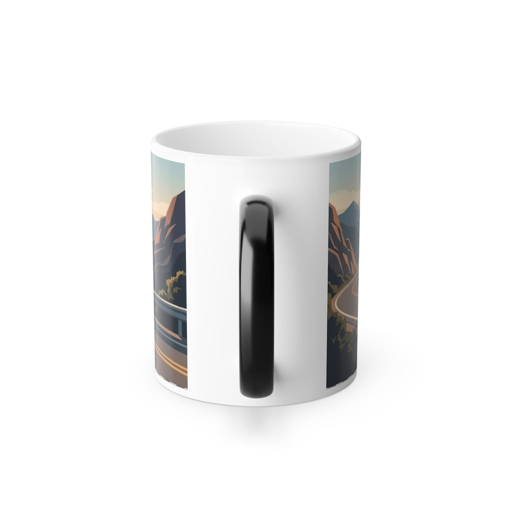 Redline Reveal Mug — Heat-Activated Classic Car Coffee Mug | Vintage Roadster Coastal Cruise, 11oz