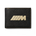 Leather Bi-Fold Wallet — 'The Ultimate Driving Machine' Racing M Logo