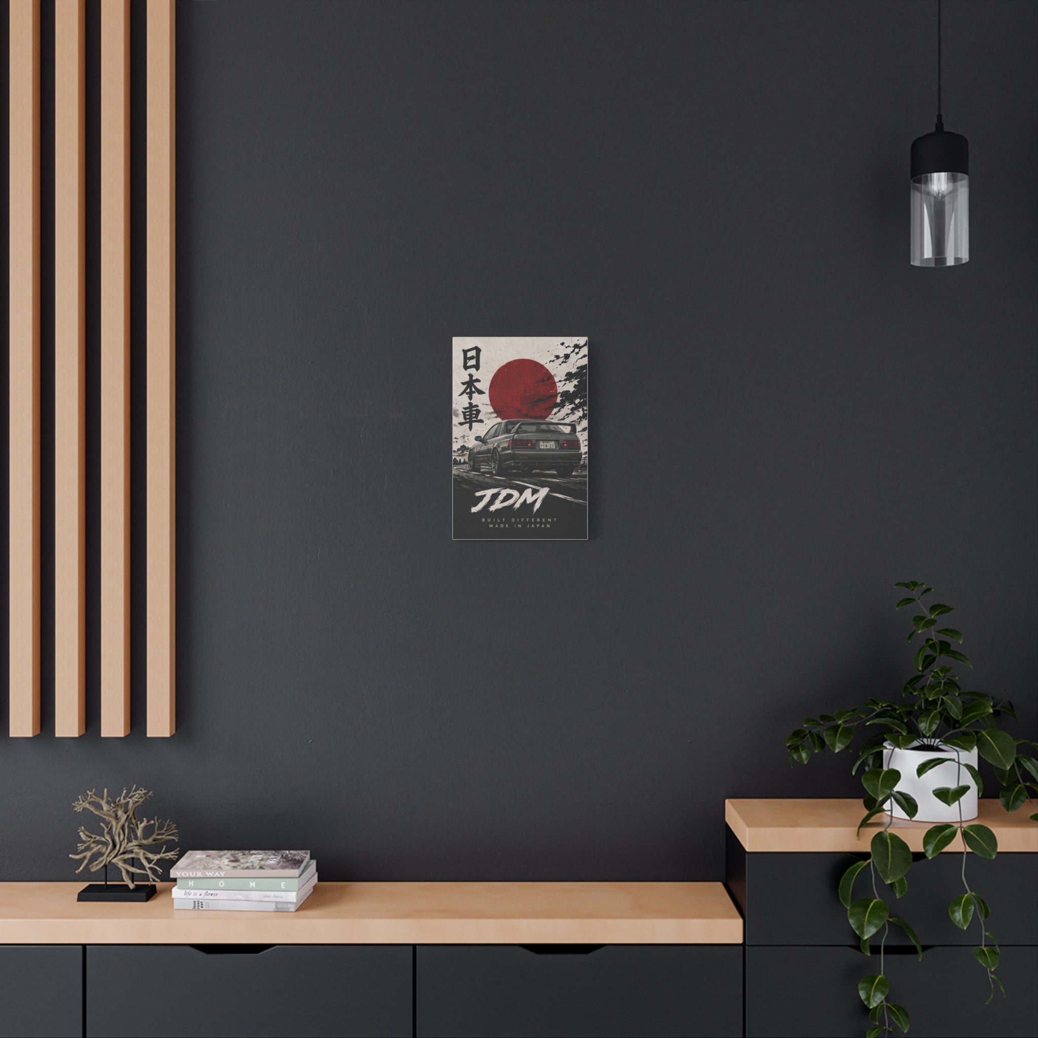 JDM Retro Japanese Skyline Canvas Print – 'Built Different' Car Poster